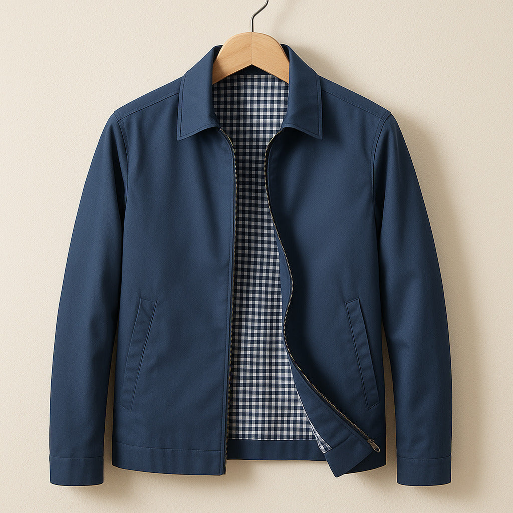 Veste Légère Doublée À Carreaux Pour Homme