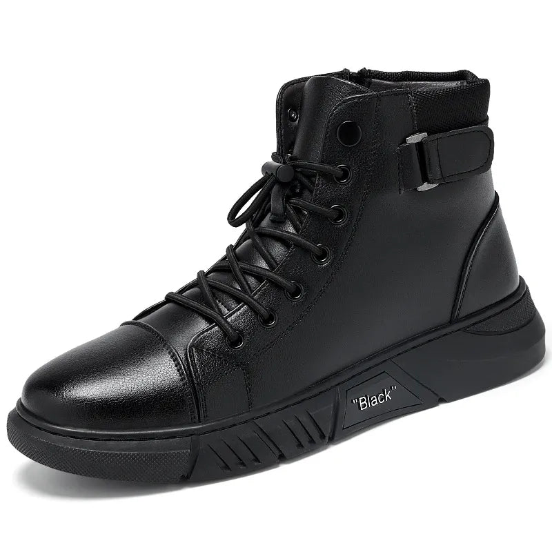 Bottines Chukka Orthopédiques en Cuir Véritable avec Doublure Polaire