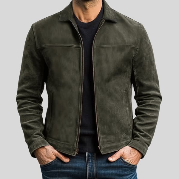Lennon | Veste en cuir avec fermeture éclair