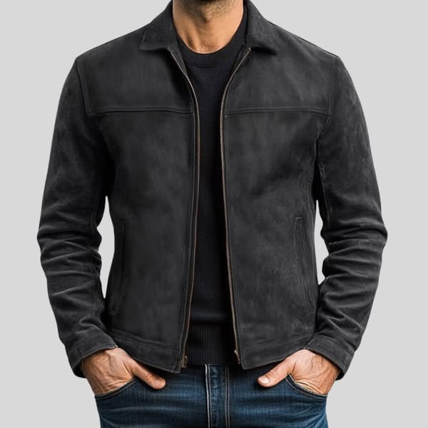 Lennon | Veste en cuir avec fermeture éclair
