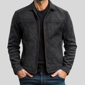Lennon | Veste en cuir avec fermeture éclair