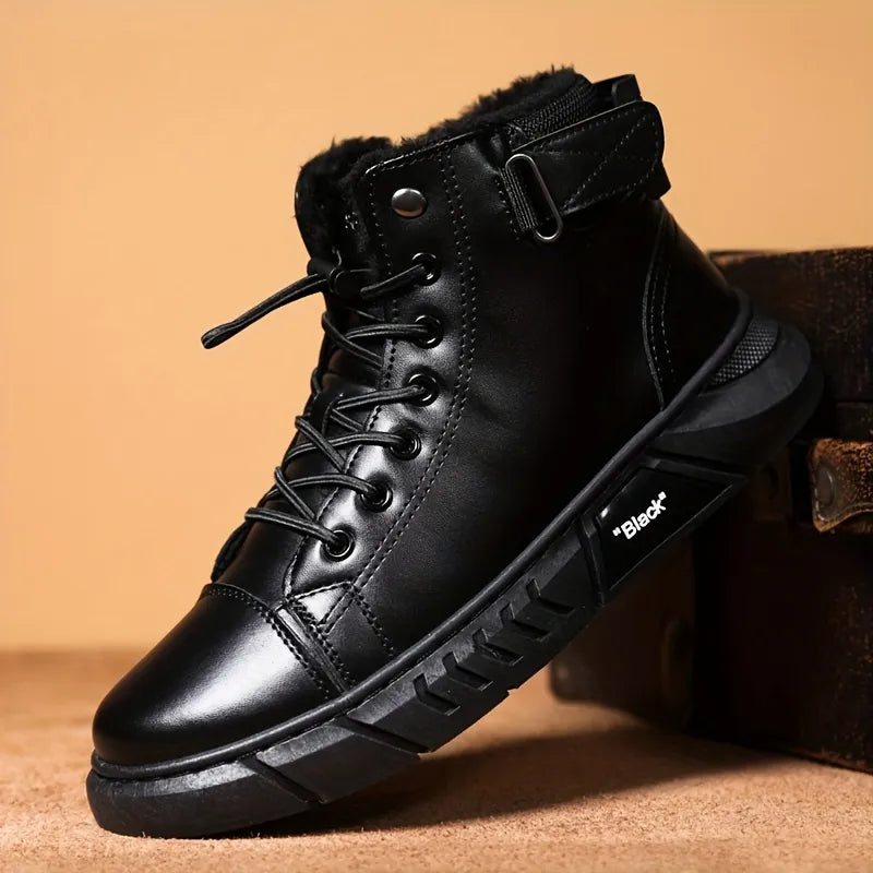 Bottines Chukka Orthopédiques en Cuir Véritable avec Doublure Polaire