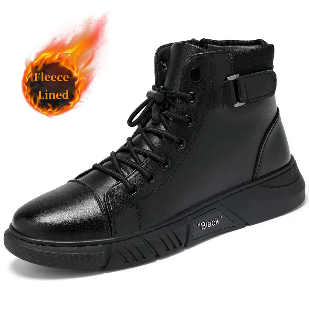 Bottines Chukka Orthopédiques en Cuir Véritable avec Doublure Polaire