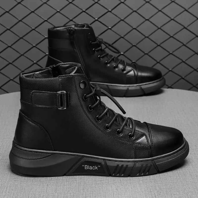 Bottines Chukka Orthopédiques en Cuir Véritable avec Doublure Polaire