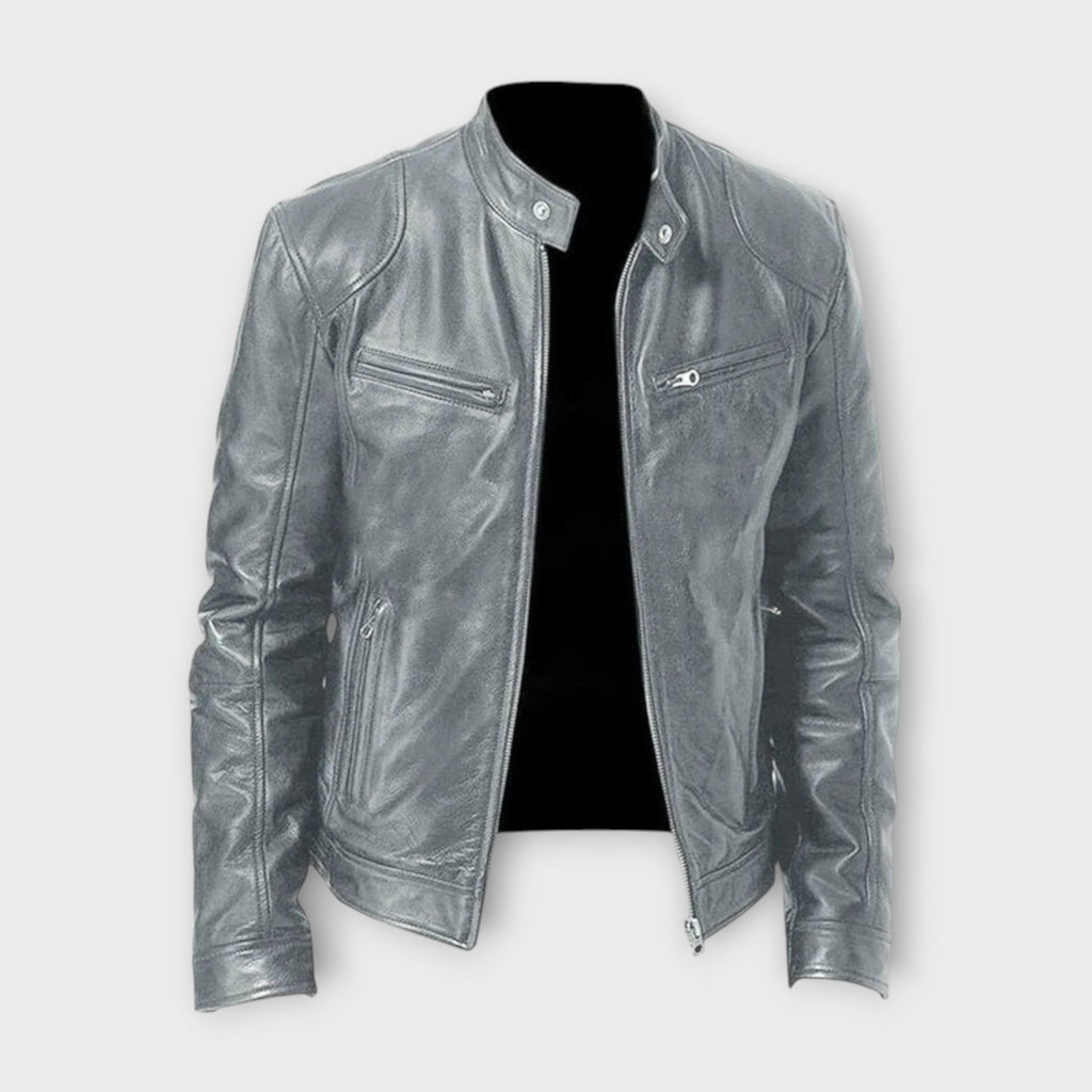 VESTE EN CUIR HAUT DE GAMME ÉLÉGANTE POUR HOMME