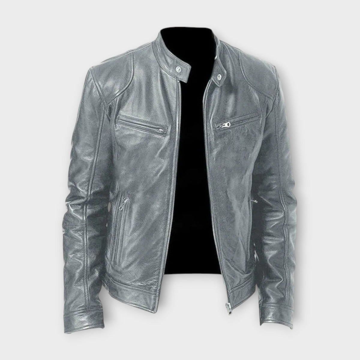 VESTE EN CUIR HAUT DE GAMME ÉLÉGANTE POUR HOMME
