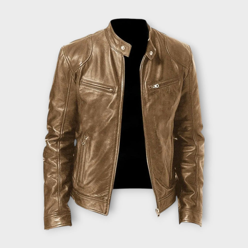 VESTE EN CUIR HAUT DE GAMME ÉLÉGANTE POUR HOMME