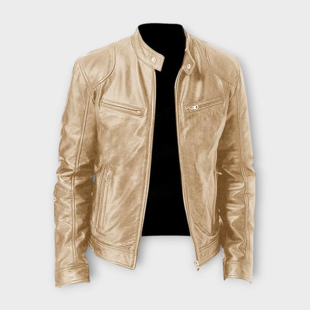 VESTE EN CUIR HAUT DE GAMME ÉLÉGANTE POUR HOMME