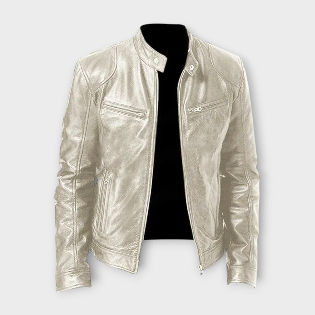 VESTE EN CUIR HAUT DE GAMME ÉLÉGANTE POUR HOMME