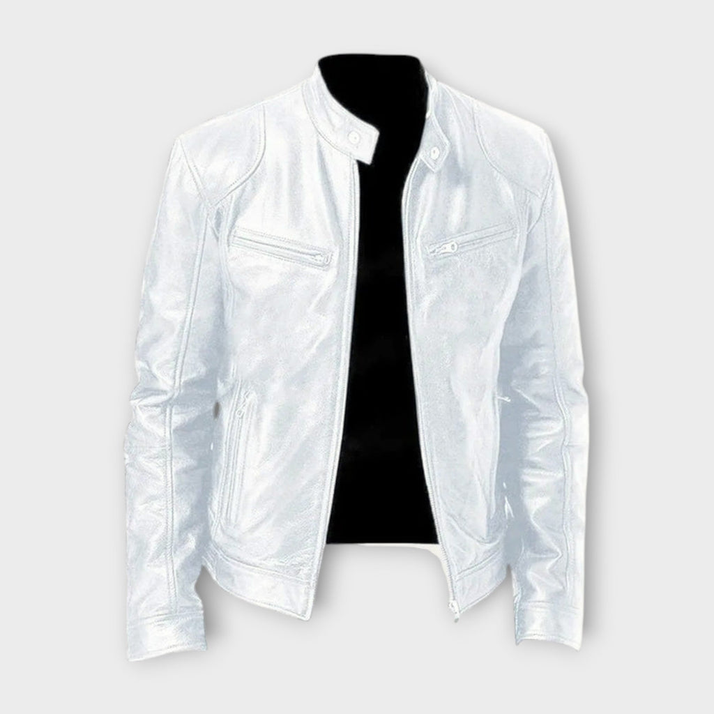 VESTE EN CUIR HAUT DE GAMME ÉLÉGANTE POUR HOMME