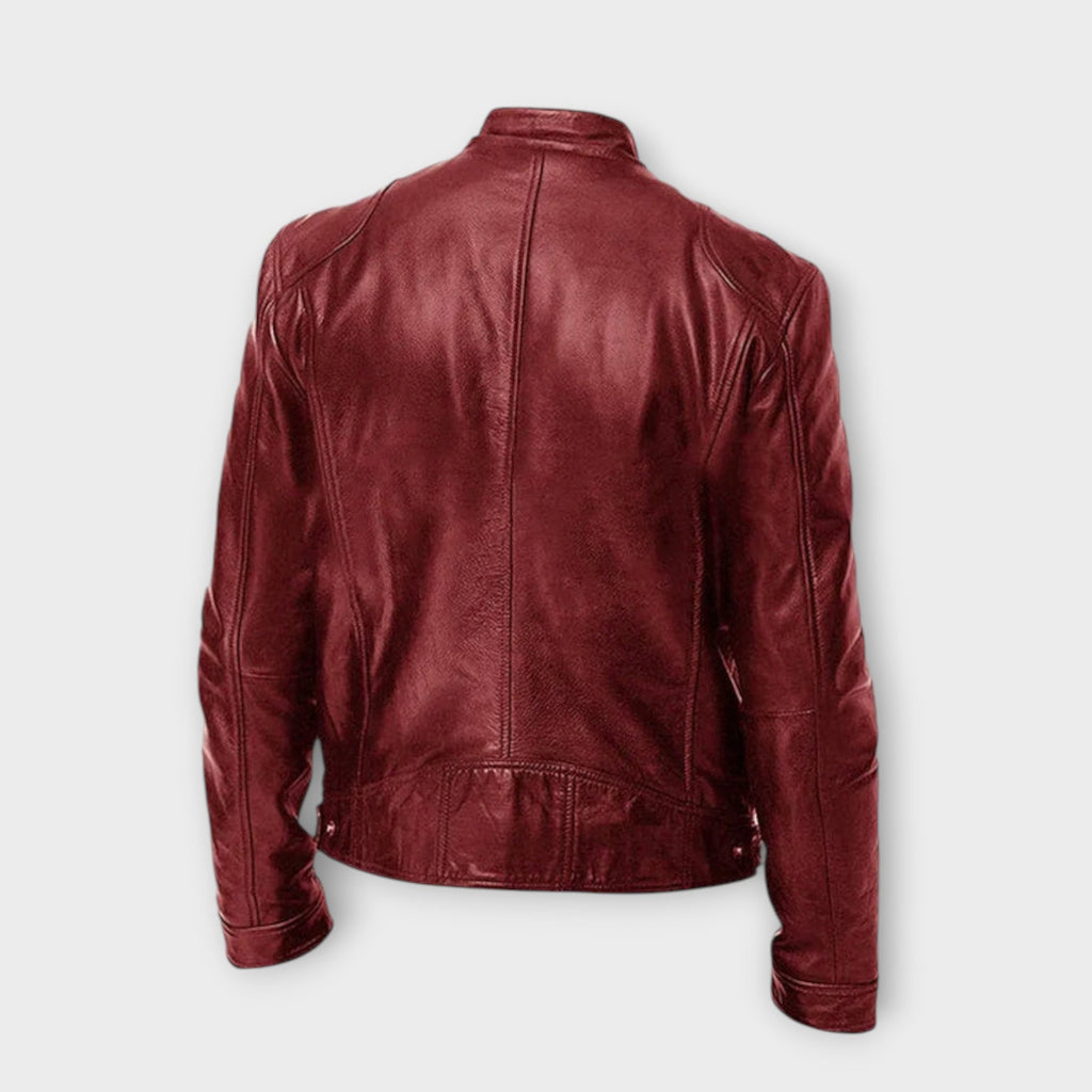VESTE EN CUIR HAUT DE GAMME ÉLÉGANTE POUR HOMME