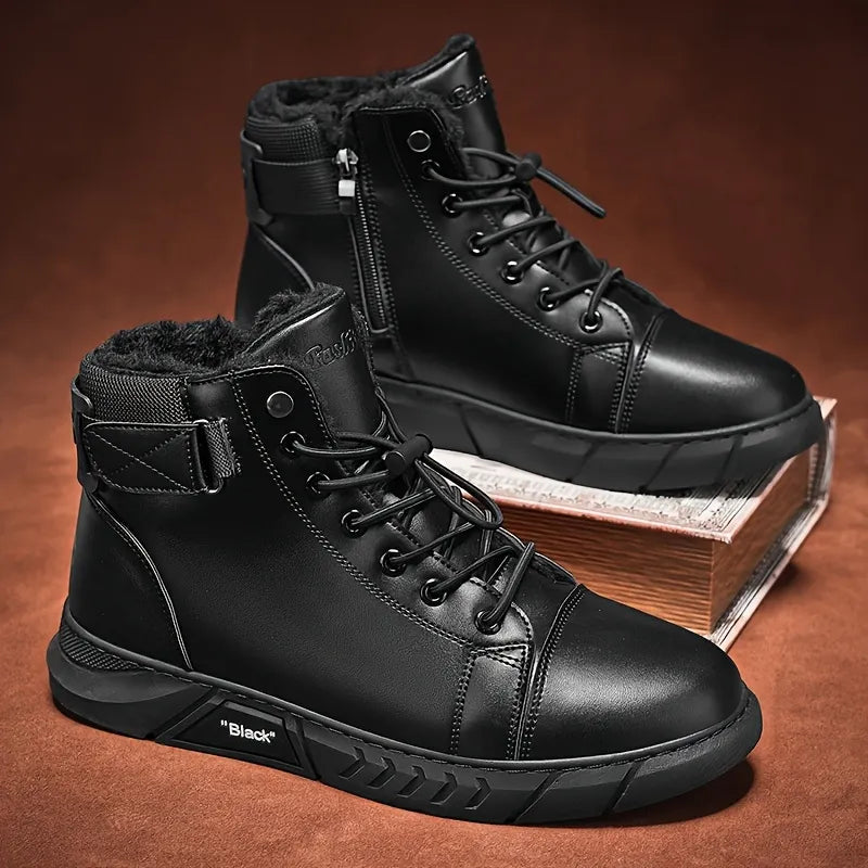 Bottines Chukka Orthopédiques en Cuir Véritable avec Doublure Polaire